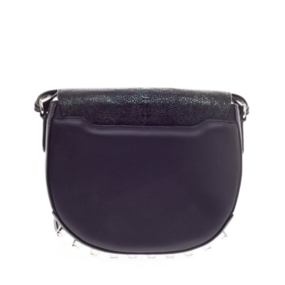 Alexander Wang Ricco Small Studded Leather Shoulder Bag  ALEXANDER WANG BLACK STUDDED IRIDESCENT STINGRAY